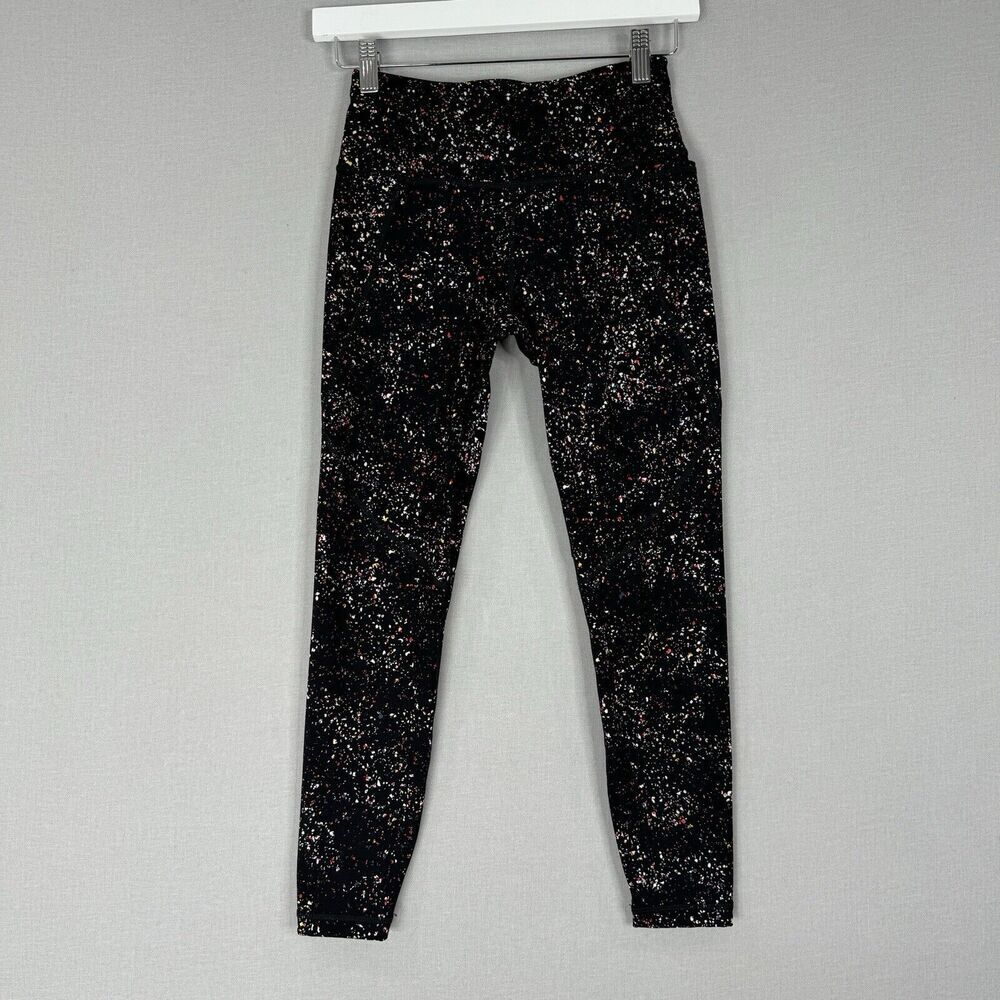 Sweaty Betty Womens Pants‎ 4 Black Confetti Print Power 7/8 Leggings Performance